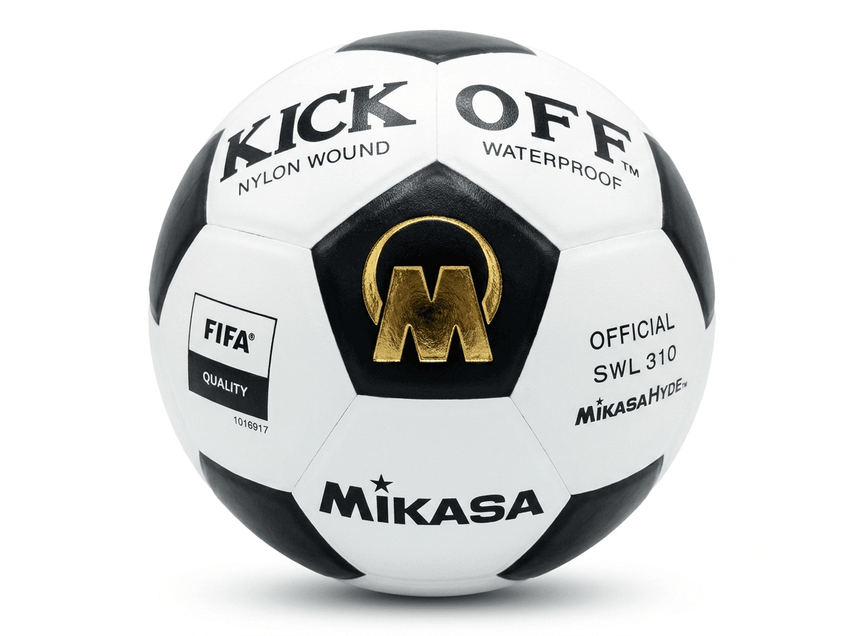 Mikasa Kick Off SWL 310 Official Match & Training Football (Black/White)