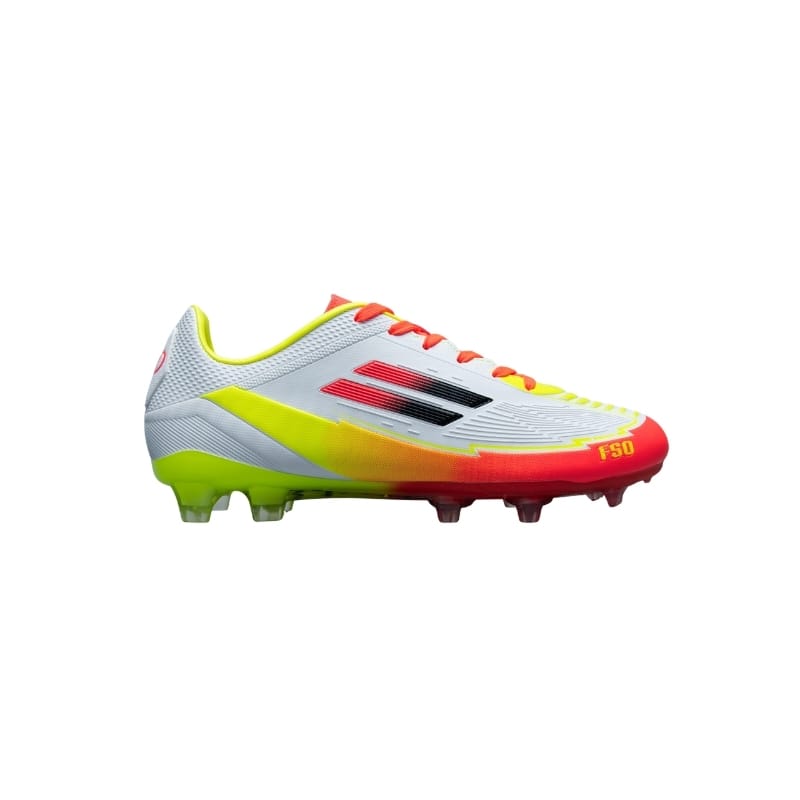 Mens FSO White Yellow Orange Soccer Boot - Image 4