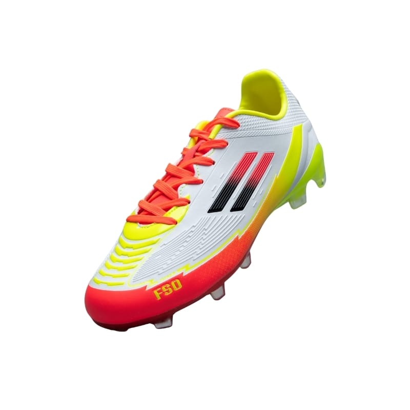 Mens FSO White Yellow Orange Soccer Boot - Image 3