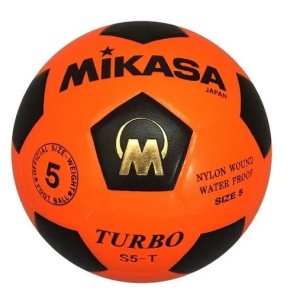 Mikasa Turbo S5-T Size 5 Waterproof Football (Orange/Black)