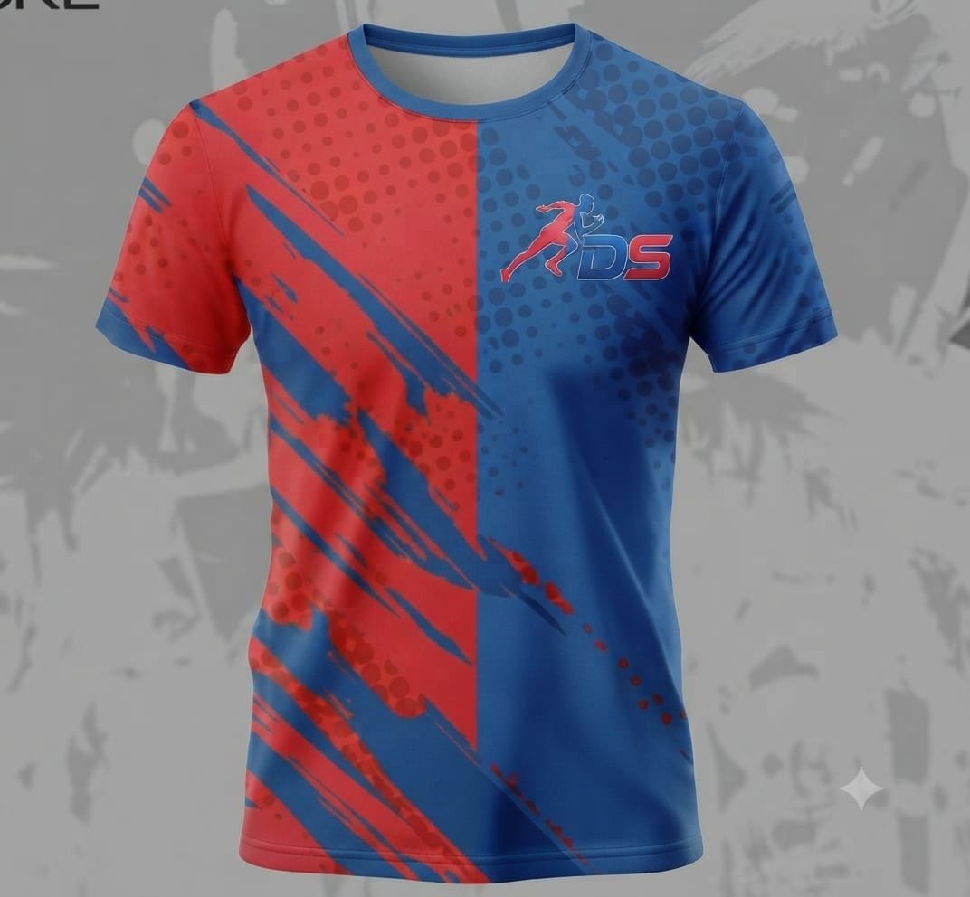 DS Performance Dual-Tone Sports T-Shirt Red/Blue