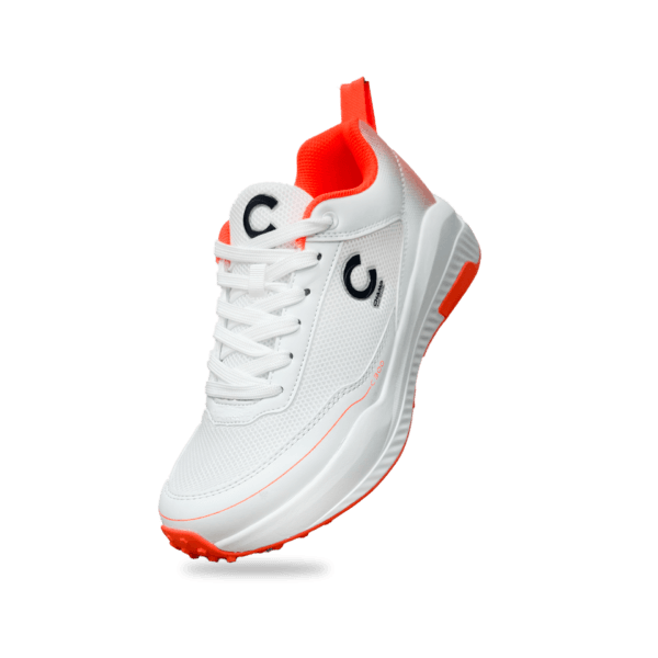 Champ C300 Rubber Cricket Shoes Orange and White - Image 3