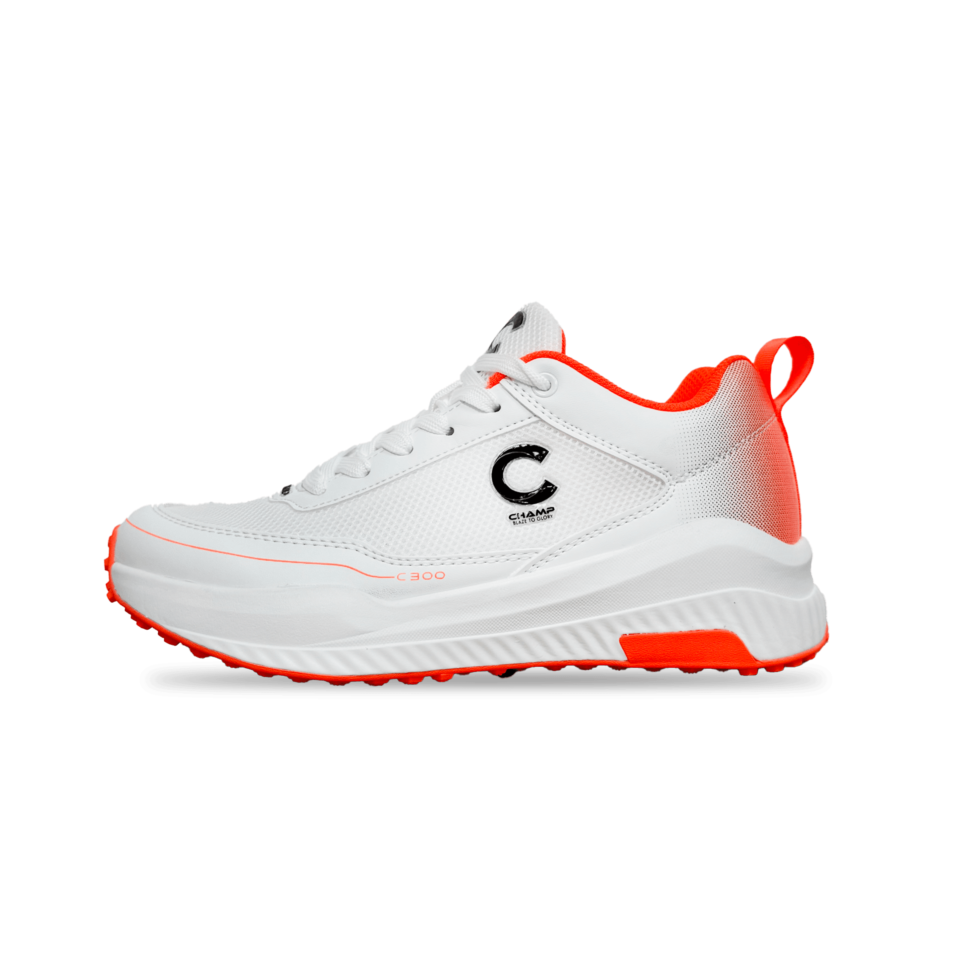 Champ C300 Rubber Cricket Shoes Orange and White