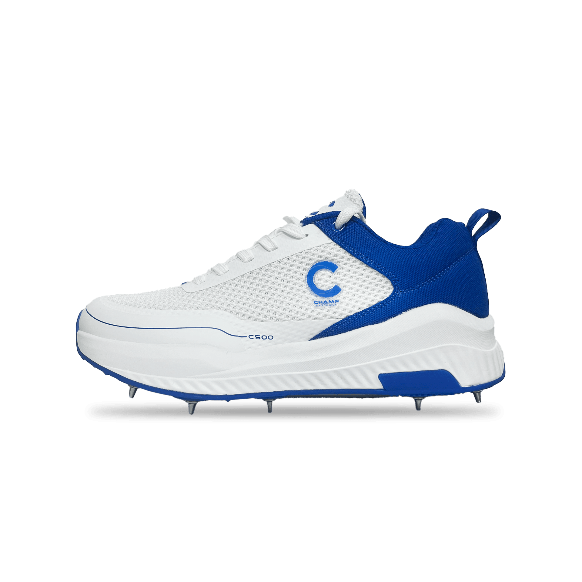 Champ C500 Cricket Spike Blue and White - Image 2
