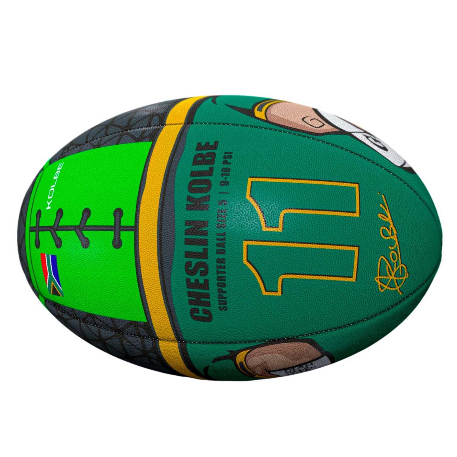 Gilbert Cheslin Kolbe Signature Supporter Rugby Ball (Size 5) - Image 2